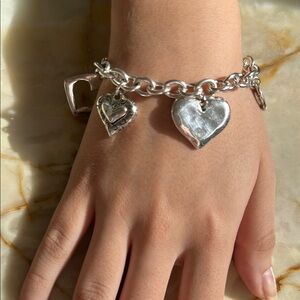 Brighton Silver Heart Charm Bracelet